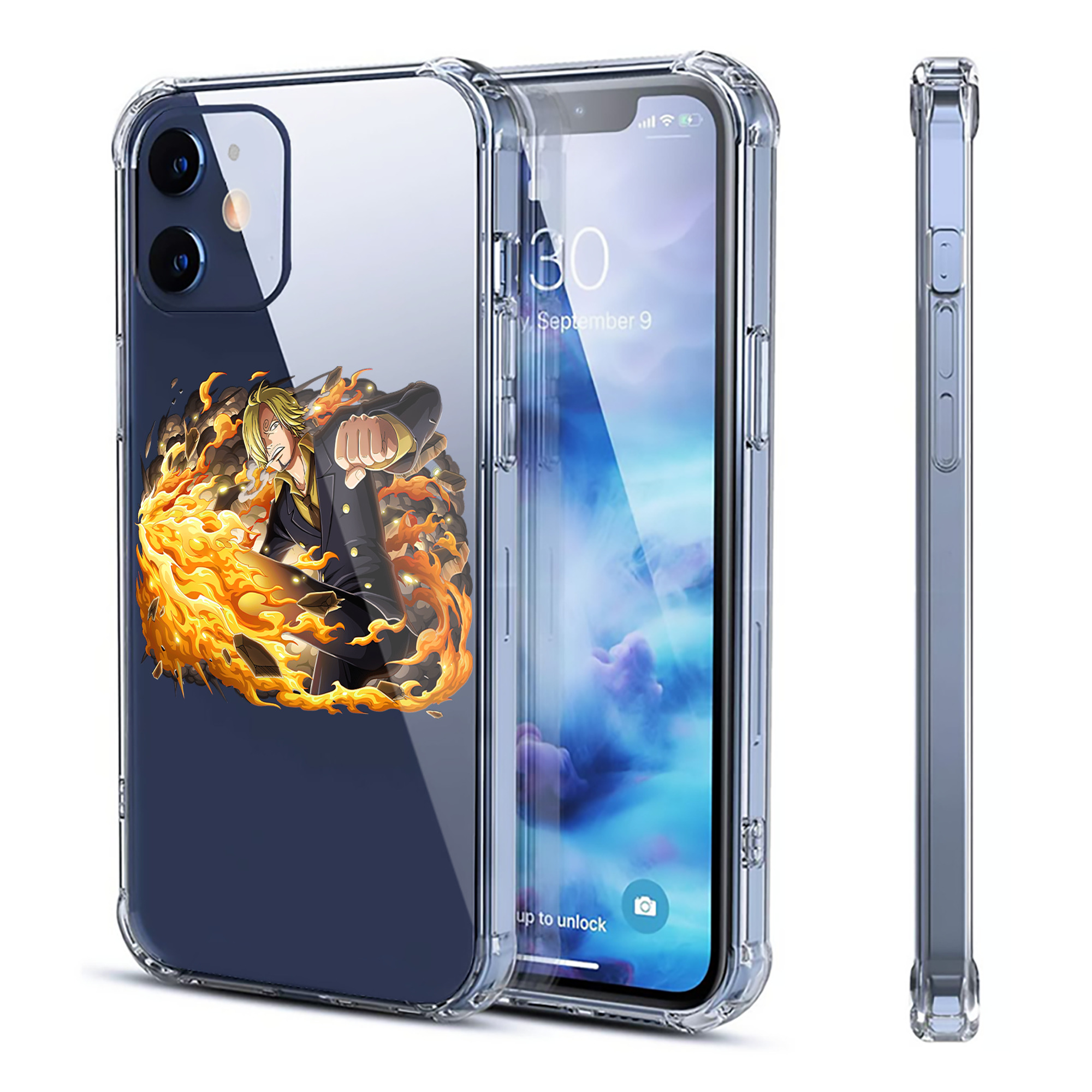 （画像用） ワンピース サンジ ONE PIECE Sanji 【iPhone 12シリーズ対応】透明スマホケース（クリアソフトケース）